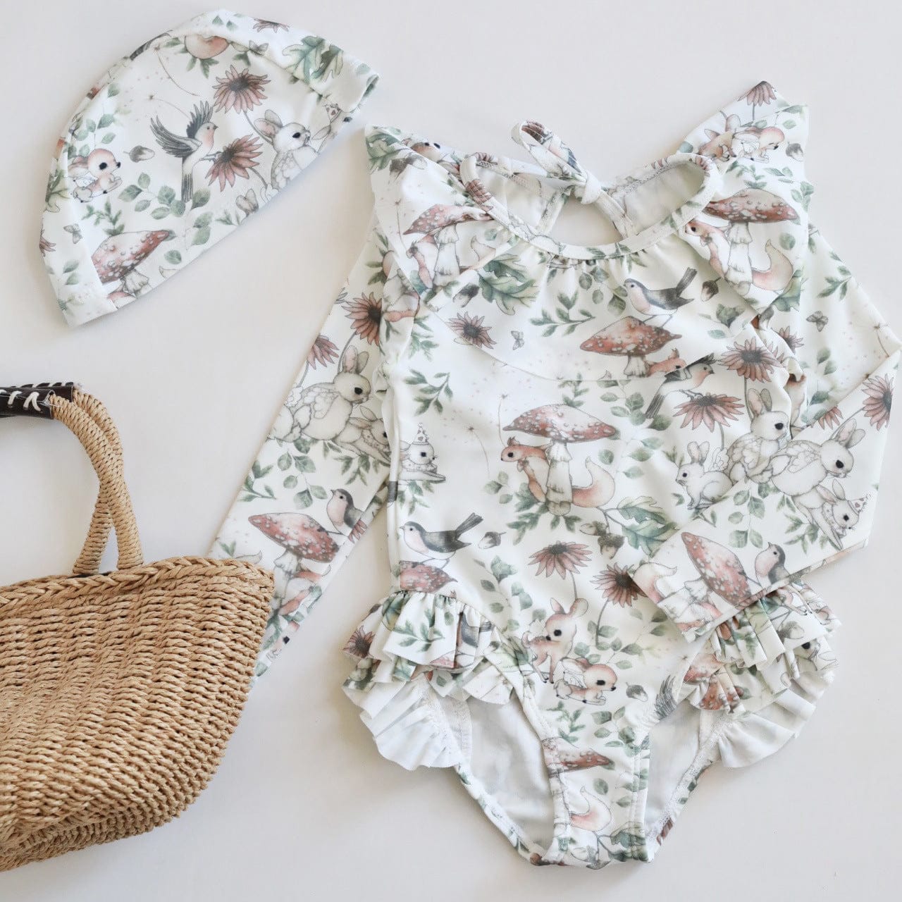 ベビー用水着 Swimsuit Forest Paradise / 80 ガールズ水着 長袖ワンピーススイムウェア ラッシュガード【mh0009357】