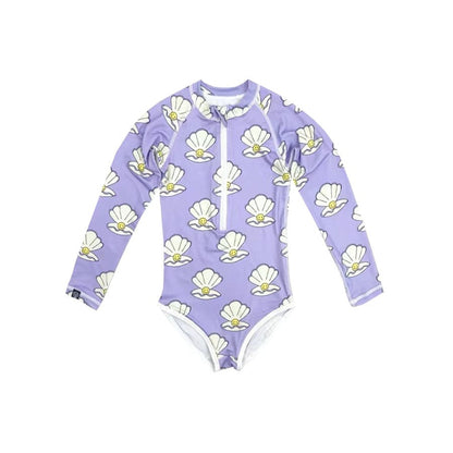 ベビー用水着 swimsuit long sleeved purple pearl / 80 ガールズ水着 長袖ワンピーススイムウェア ラッシュガード【mh0009294】