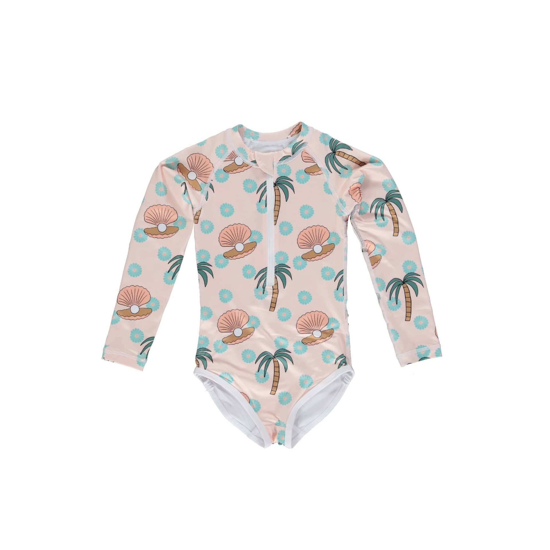 ベビー用水着 swimsuit long sleeves meat powder palm / 80 ガールズ水着 長袖ワンピーススイムウェア ラッシュガード【mh0009294】