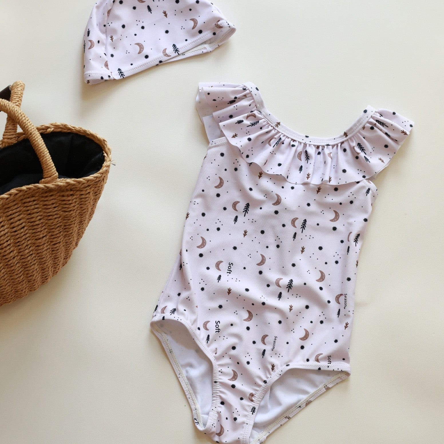 ベビー用水着 Swimsuit one-piece little moon / 80 ボーイズガールズ水着 長袖/ノースリーブ/セパレート/ビキニスイムウェア ラッシュガード リンクコーデ【mh0009290】