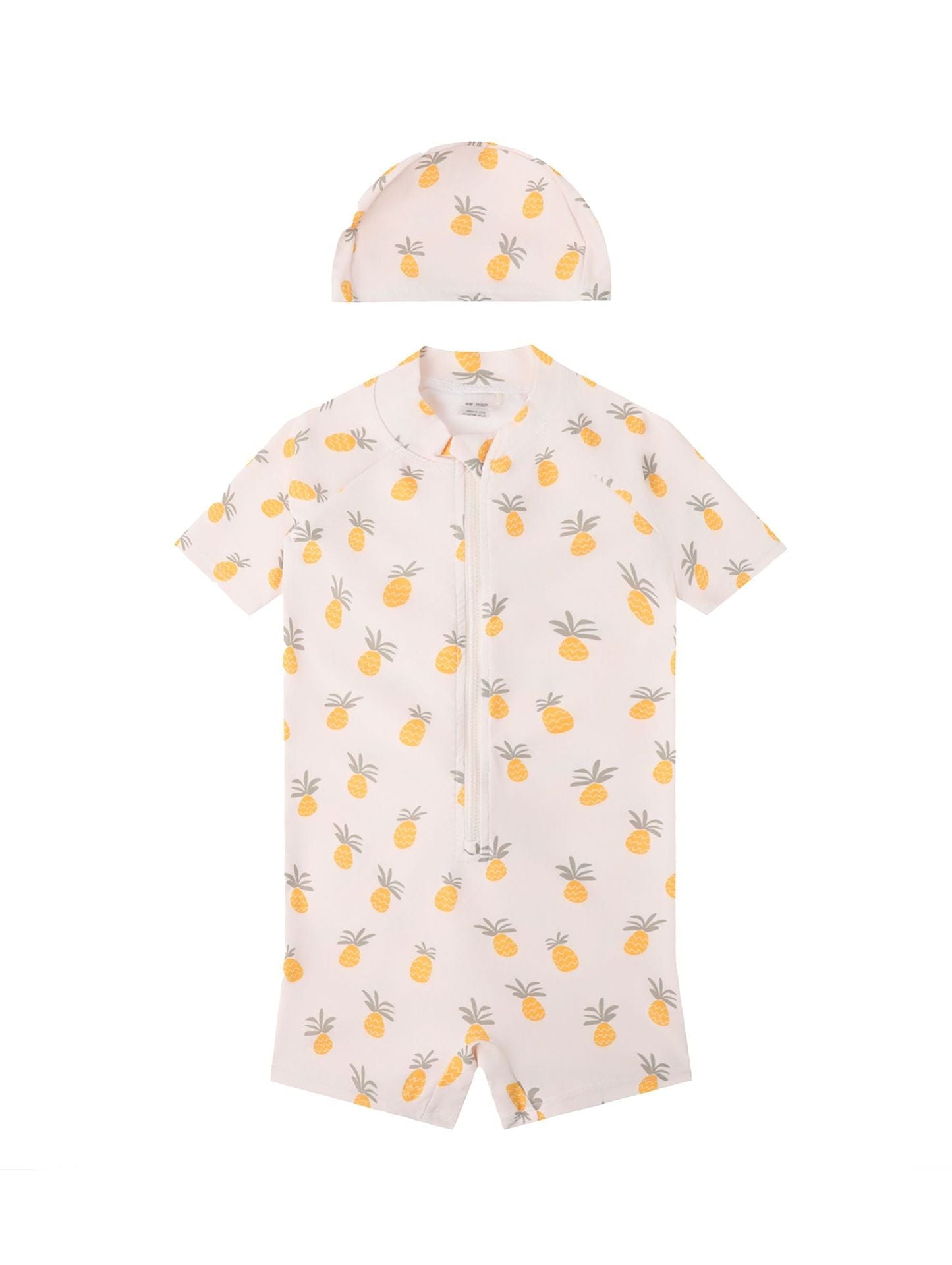 ベビー用水着 Swimsuit Pineapple [Swimsuit + Swimming Cap] / 80 ボーイズ水着 半袖つなぎスイムウェア ラッシュガード【mh0009304】