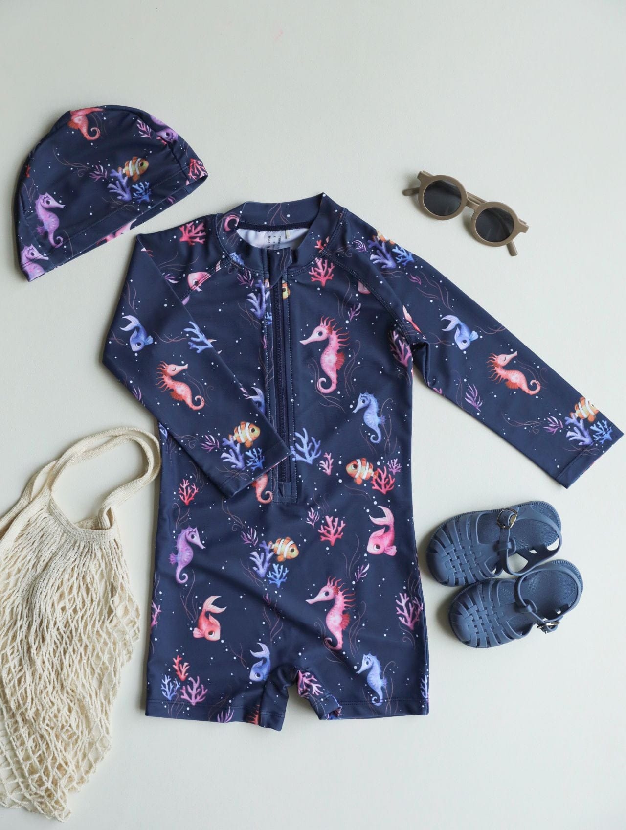 ベビー用水着 Swimsuit seahorse / 80 ボーイズ水着 長袖つなぎスイムウェア ラッシュガード【mh0009331】