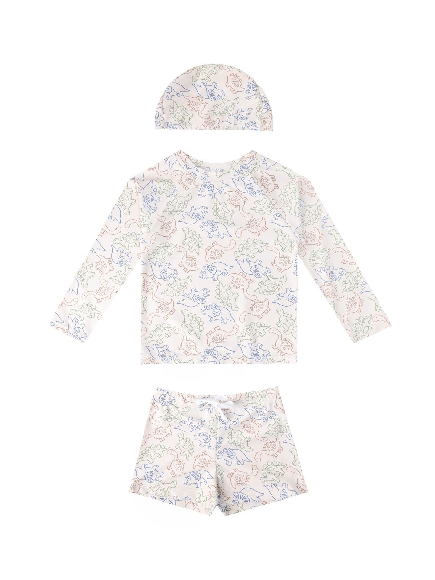 ベビー用水着 Swimsuit Set Dinosaur [Free Suited Swim Cap] / 80 ボーイズ水着 長袖セパレートスイムウェア ラッシュガード【mh0009364】