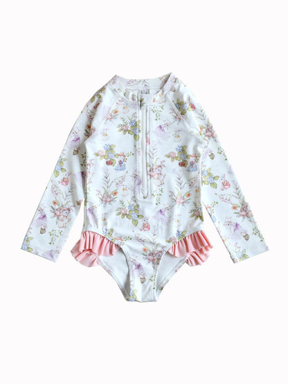 ベビー用水着 Swimsuit water powder orchard / 80 ガールズ水着 長袖ワンピーススイムウェア ラッシュガード【mh0009327】