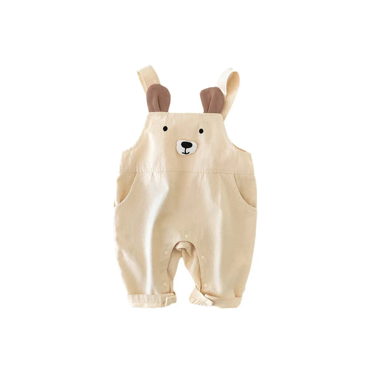 オーバーオール ベビーオーバーオール/トップス 長袖パッチワークTシャツ/サスペンダーくま耳ジャンプスーツ サロペット