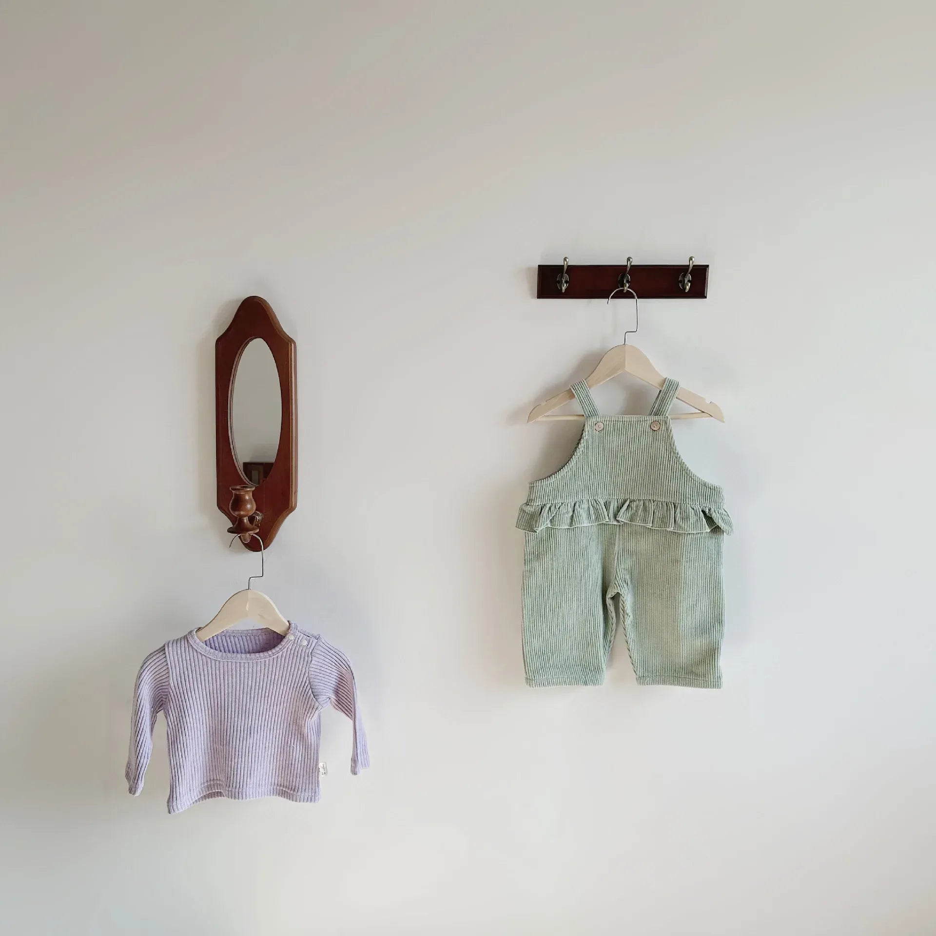 サロペットパンツ・サスペンダーパンツ ベビーサロペット コーデュロイサスペンダーパンツ 長袖リブTシャツ