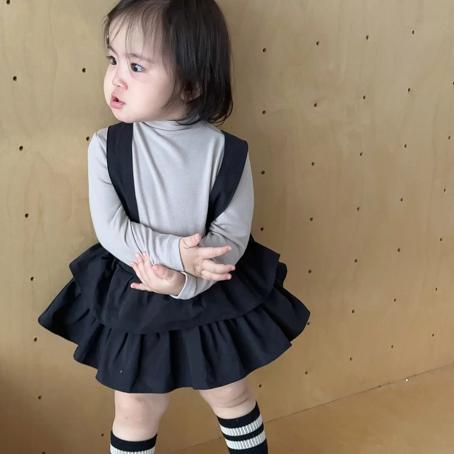 ブルマパンツ ベビーパンツ トップス 長袖Tシャツ パンツインティアードスカート