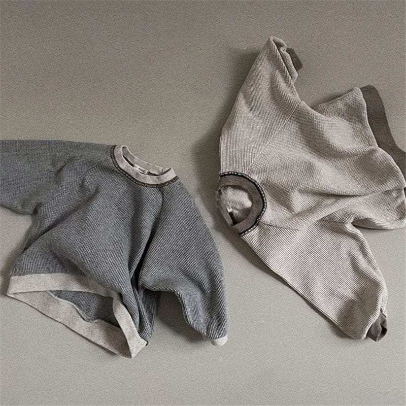 長袖セットアップ ☺︎ キッズ ワッフル セットアップ 長袖 Tシャツ ショートパンツ ボーイズ