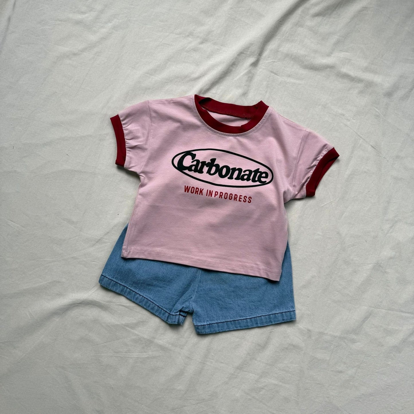 半袖セットアップ ロゴプリントTシャツ+ショートパンツセットアップ 2点セット【mh0009427】