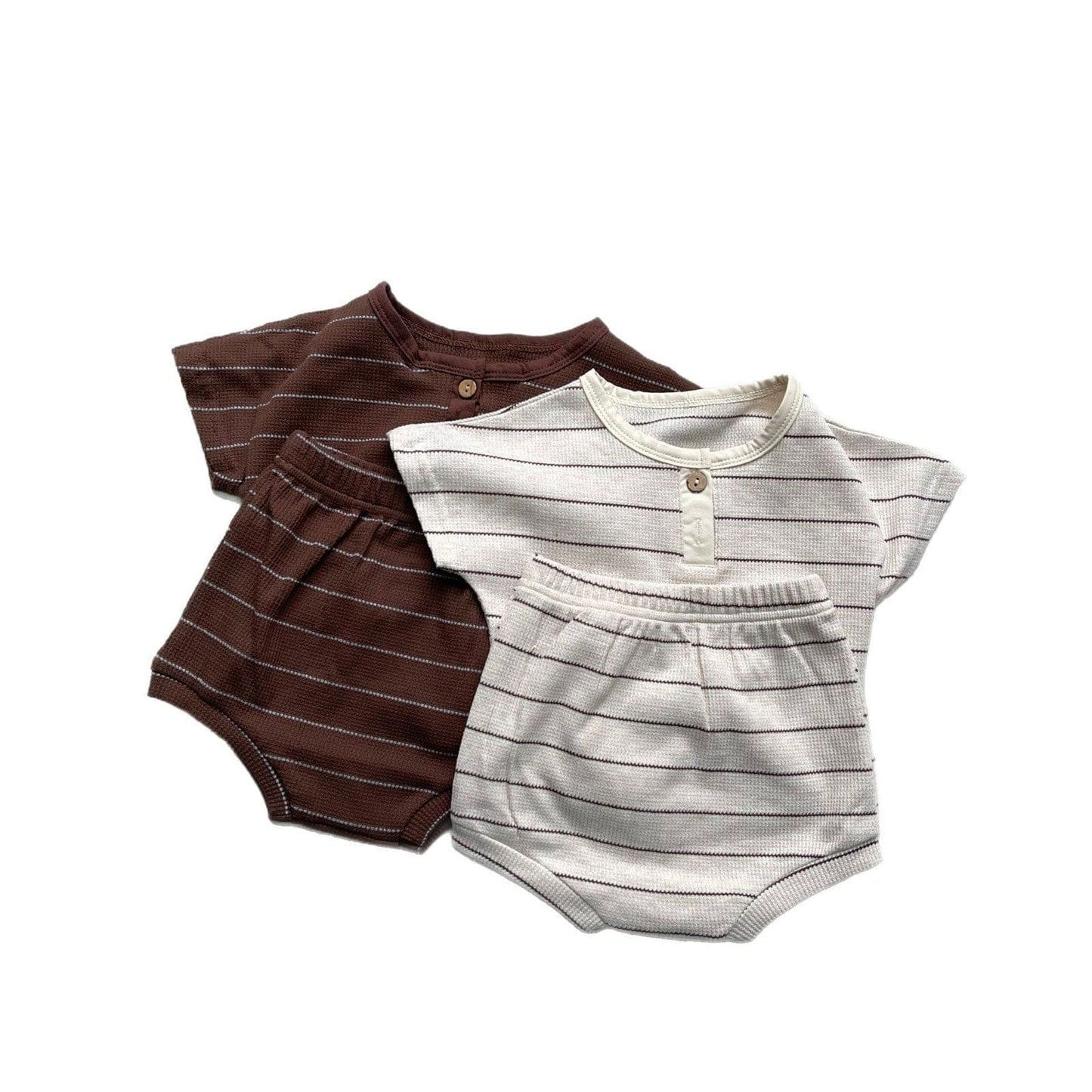 半袖セットアップ ボーダー半袖Tシャツ+ブルマパンツセットアップ 2点セット【mh0009431】