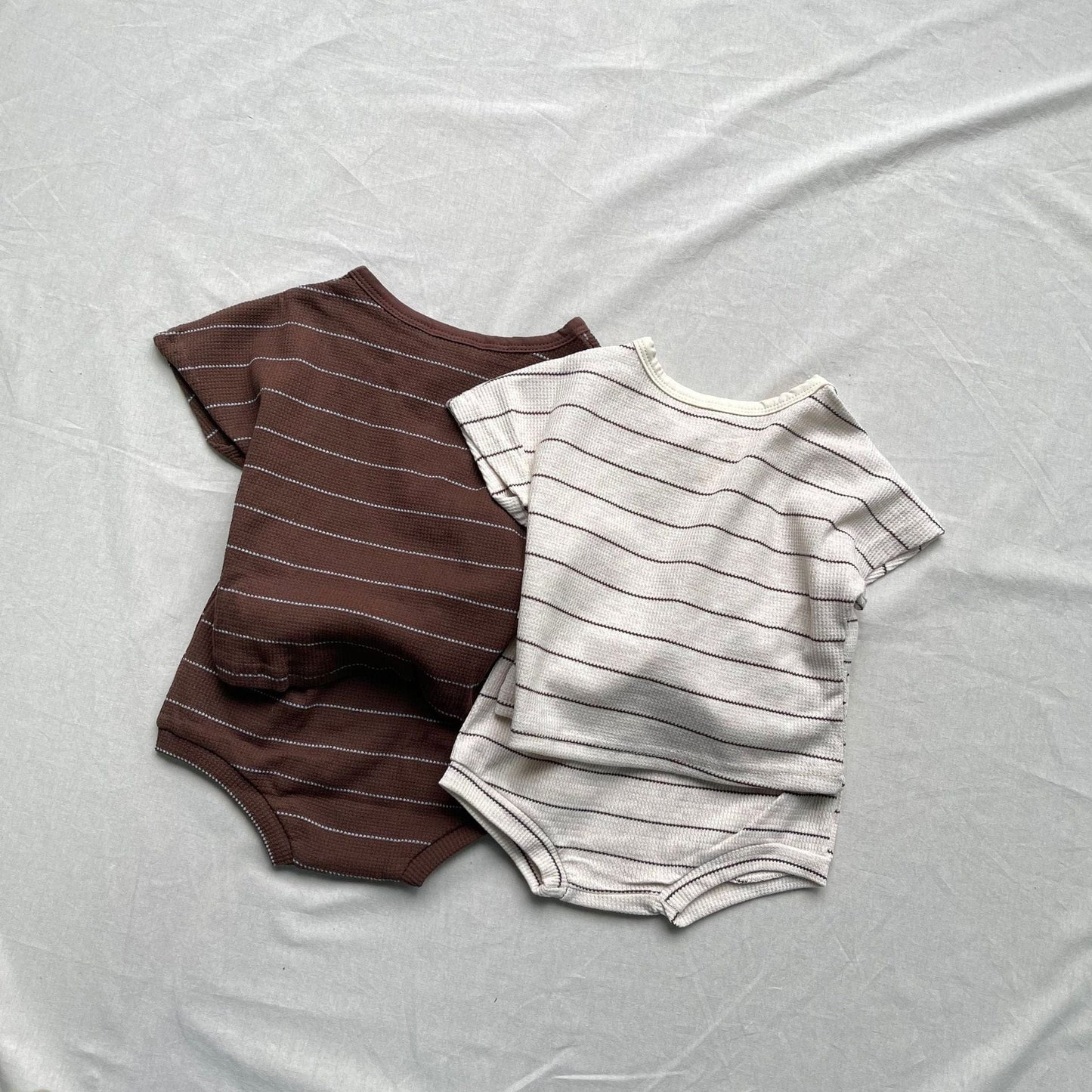 半袖セットアップ ボーダー半袖Tシャツ+ブルマパンツセットアップ 2点セット【mh0009431】