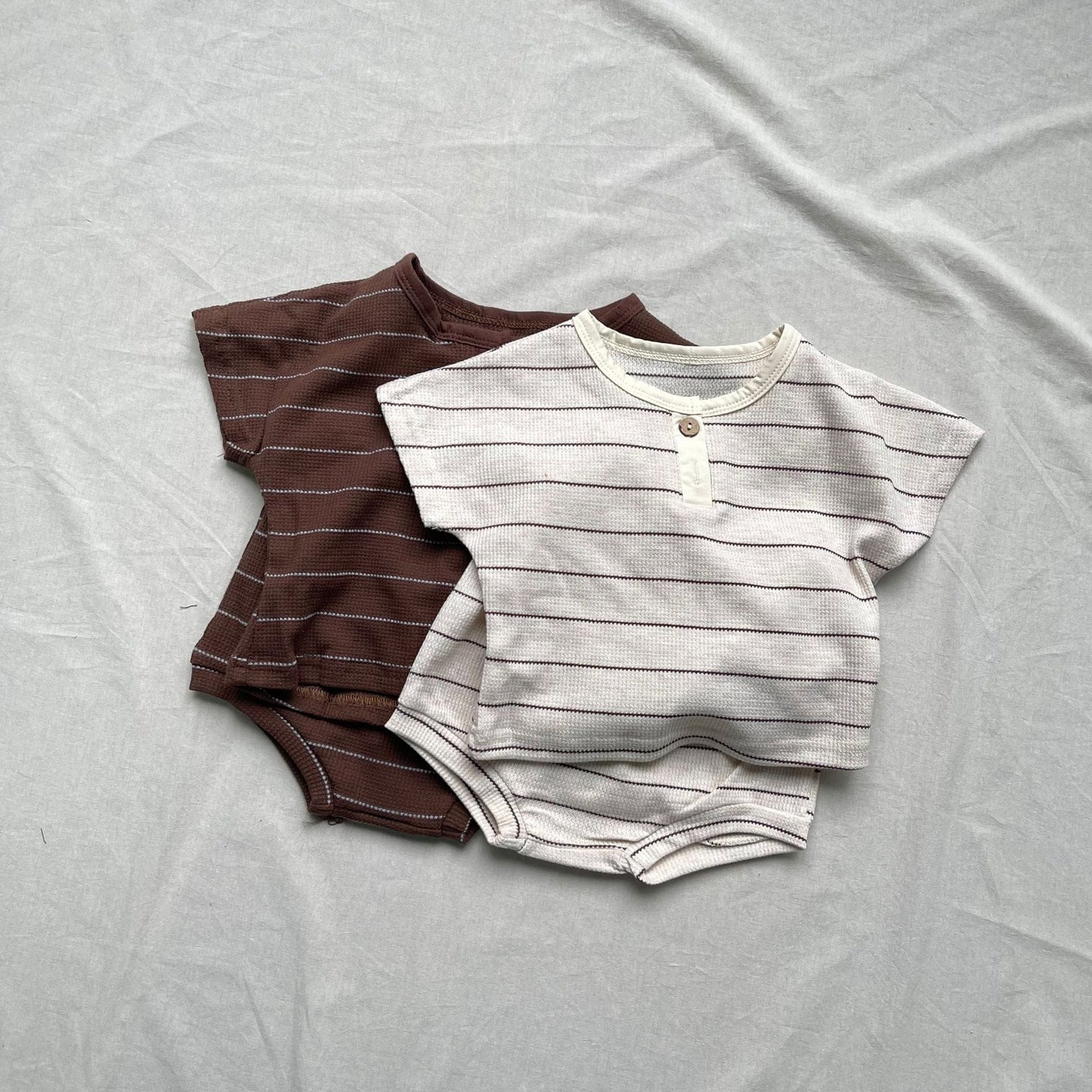 半袖セットアップ ボーダー半袖Tシャツ+ブルマパンツセットアップ 2点セット【mh0009431】