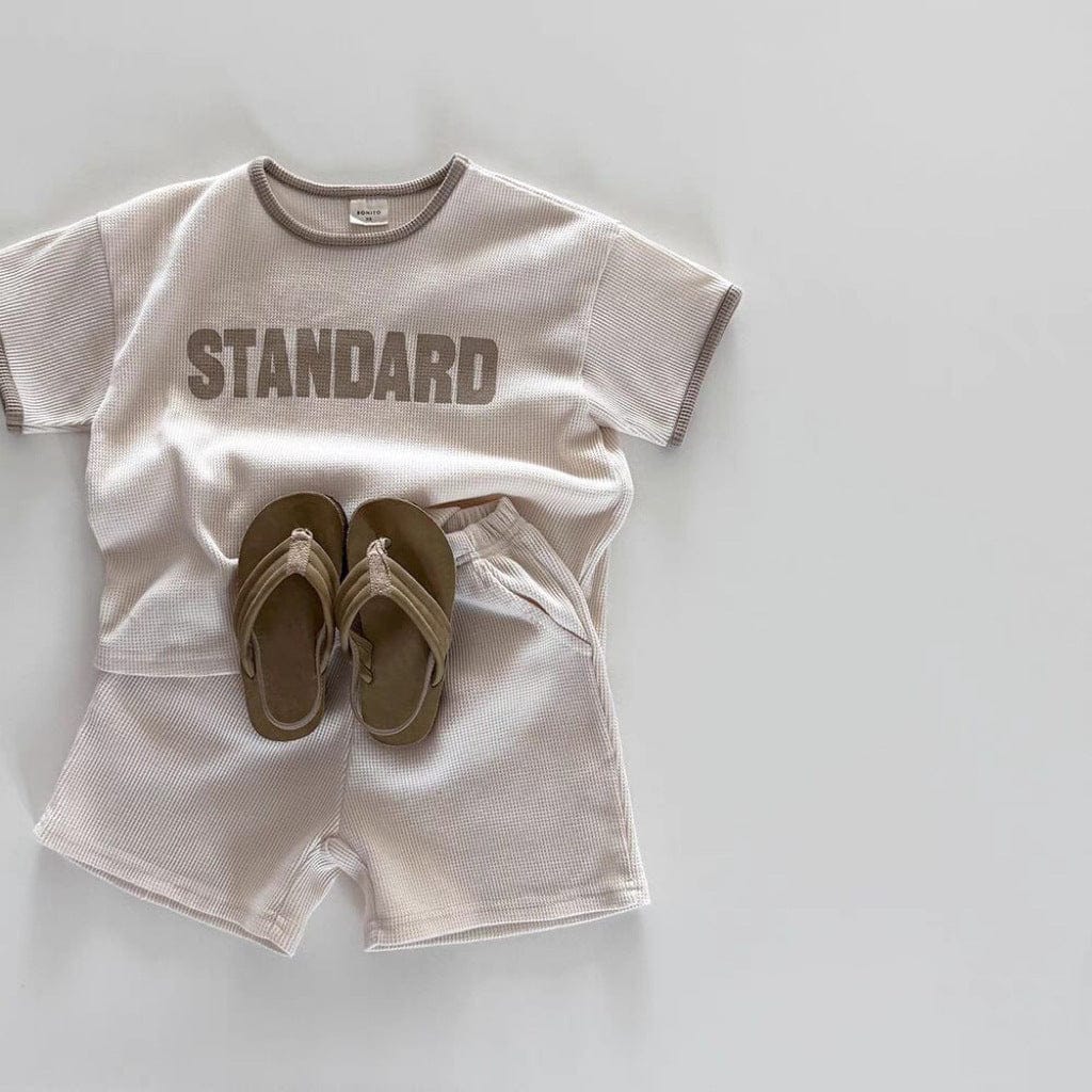 半袖セットアップ レターロゴ半袖Tシャツ+ショートパンツセットアップ 2点セット【mh0010366】