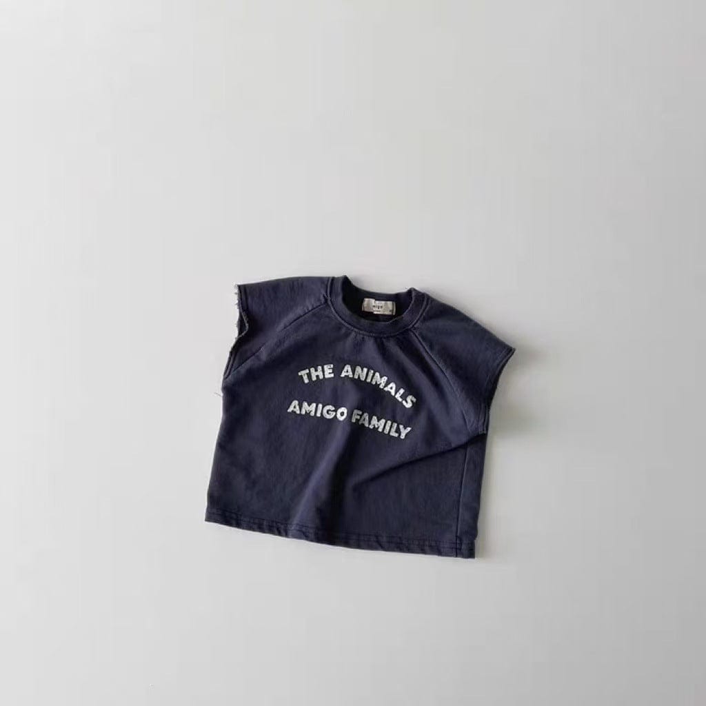 ノースリーブセットアップ レターロゴノースリーブTシャツ+ショートパンツセットアップ 2点セット【mh0010408】