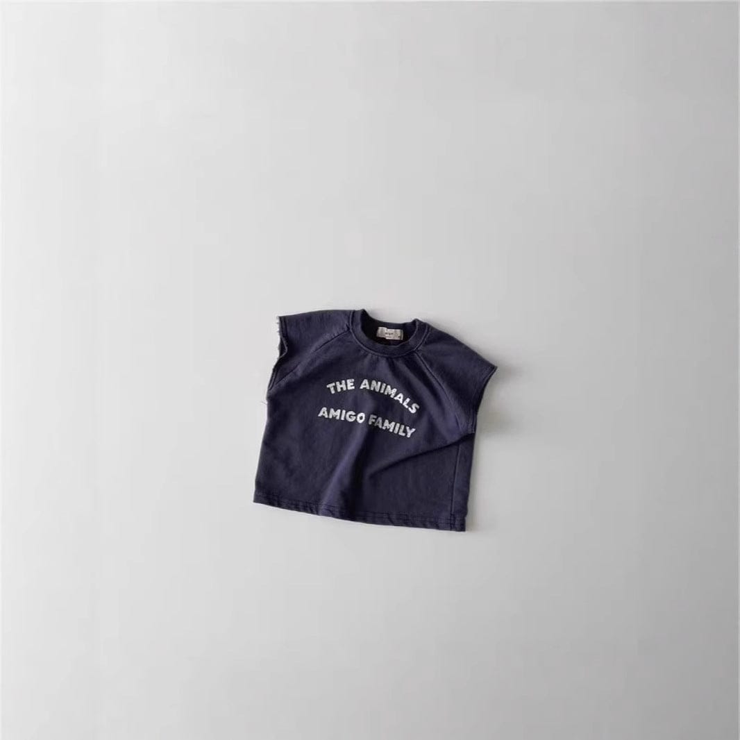 ノースリーブセットアップ レターロゴノースリーブTシャツ+ショートパンツセットアップ 2点セット【mh0010408】