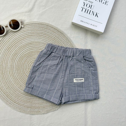 半袖セットアップ トラクタープリント半袖Tシャツ+ストライプショートパンツセットアップ 2点セット【mh0010419】