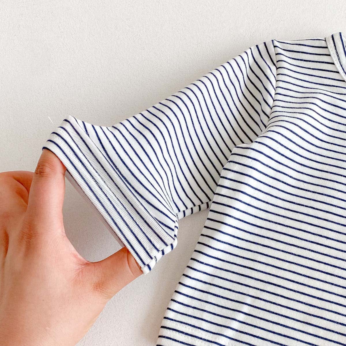 長袖セットアップ ボーダーTシャツ+デニムオーバーオール セットアップ 2点セット【mh0010928】