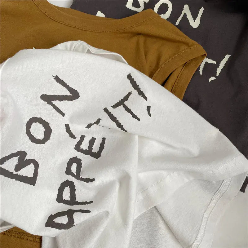 タンクトップ・キャミソール・ノースリーブトップス キッズトップス ノースリーブTシャツ タンクトップ レターロゴプリント 3カラー