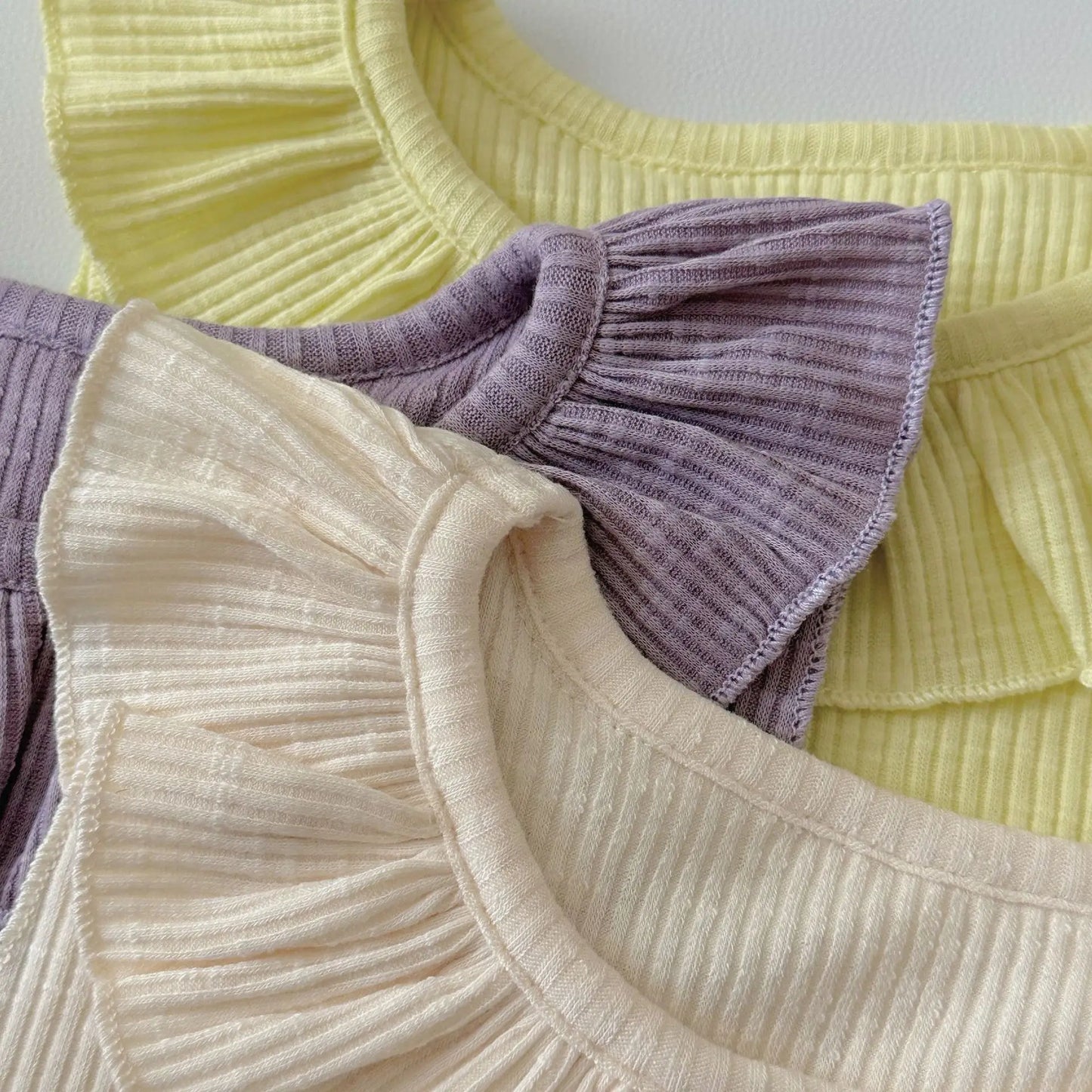 タンクトップ・キャミソール・ノースリーブトップス ベビートップス ロータス サークル襟 ノースリーブTシャツ 3カラー【mh0006296】