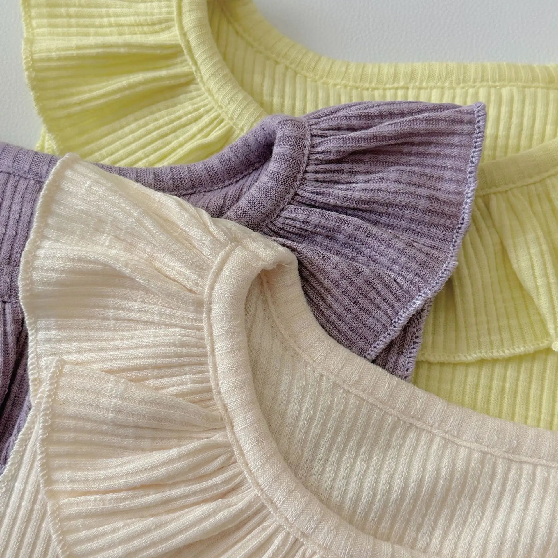 タンクトップ・キャミソール・ノースリーブトップス ベビートップス ロータス サークル襟 ノースリーブTシャツ 3カラー【mh0006296】