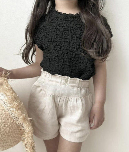 タンクトップ・キャミソール・ノースリーブトップス キッズ ニット ノースリーブ Tシャツ ベージュ ブラック カーキ ガールズ 5941B