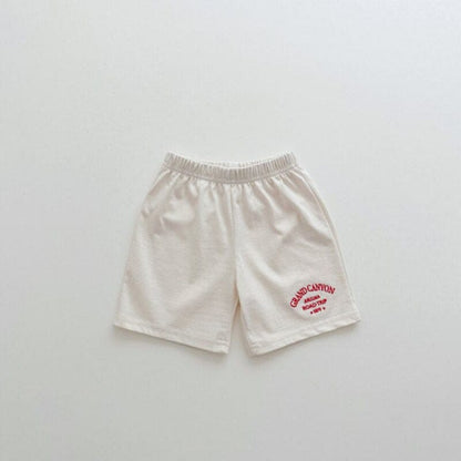 半袖セットアップ キッズ レターロゴ プリント セットアップ 半袖 Tシャツ ショートパンツ ユニセックス 6533C