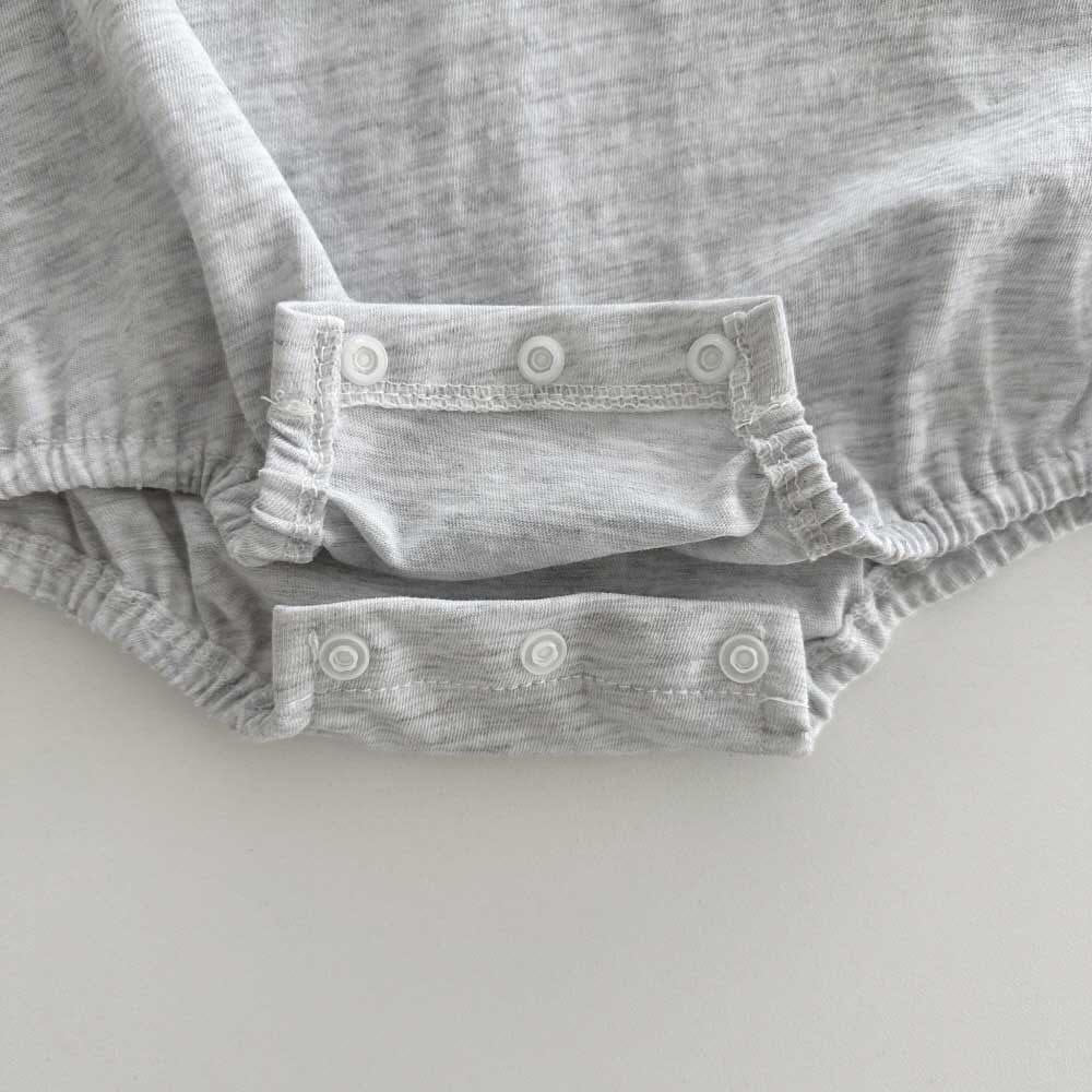 半袖ロンパース ベビー くま ベア ワンポイント プリント 半袖 Tシャツ ロンパース ホワイト ブラック グレー ユニセックス【mh0002000】