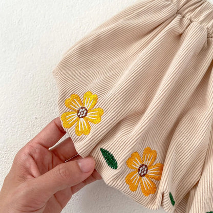 ハーフパンツ・ショートパンツ ベビートップス/パンツ 長袖パフスリーブTシャツブラウス/フラワー刺繍バルーンショートパンツ【mh0005211】