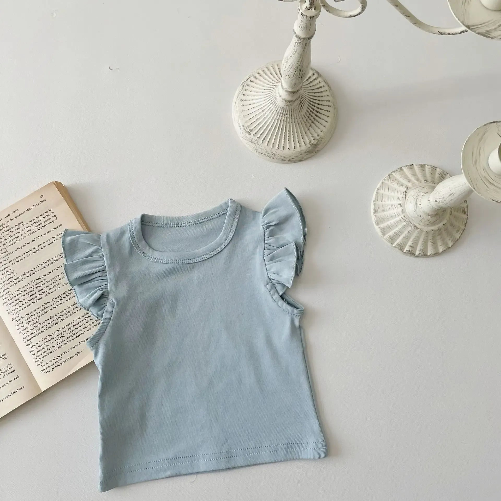 ノースリーブロンパース ベビートップス/ロンパース フリルスリーブTシャツ/チェックサスペンダーボディスーツ【mh0005537】