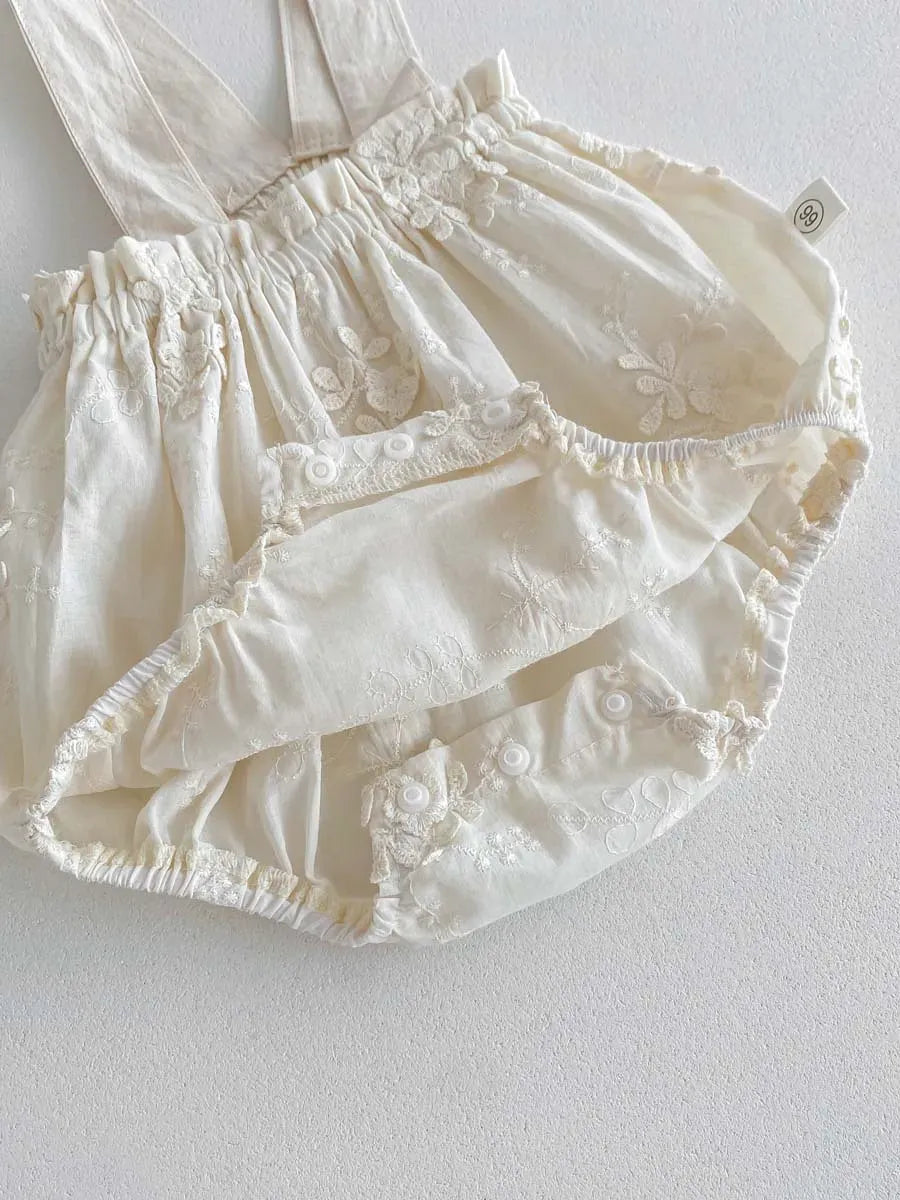 サロペットパンツ・サスペンダーパンツ ベビートップス/パンツ 半袖パフスリーブTシャツ/刺繍サスペンダーブルマパンツ【mh0006190】