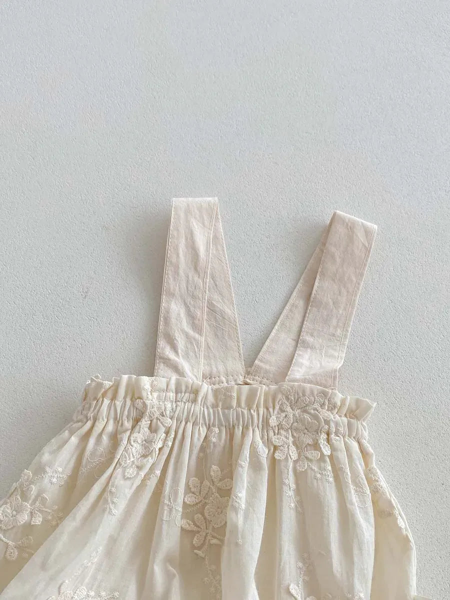 サロペットパンツ・サスペンダーパンツ ベビートップス/パンツ 半袖パフスリーブTシャツ/刺繍サスペンダーブルマパンツ【mh0006190】