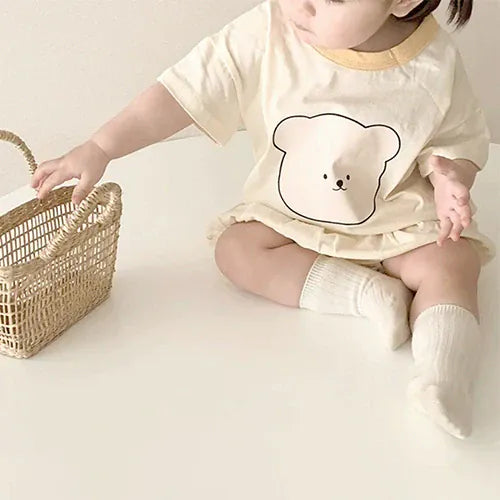 半袖セットアップ ベビー くま セットアップ Tシャツ + ショートパンツ【mh0006264】