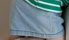 半袖セットアップ ベビートップス/パンツ 半袖ボーダーTシャツ/デニムショートパンツ【mh0006294】