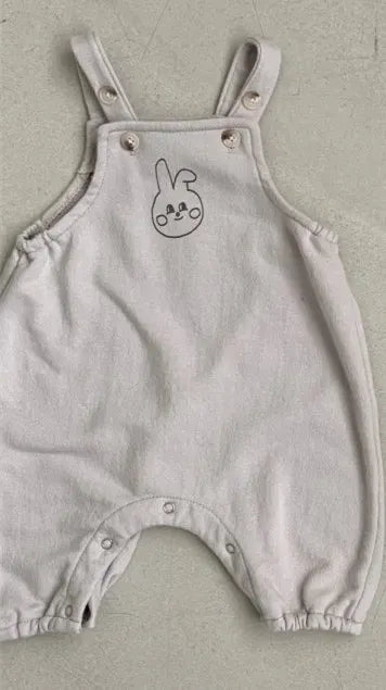 長袖セットアップ ベビートップス/ジャンプスーツ ボーダー長袖Tシャツ/うさぎオーバーオールロンパース【mh0006801】