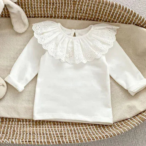 カーディガン・パーカー ベビーカーディガン/トップス 刺繍ベルスリーブ長袖ニットジャケット/ラッフル襟長袖Tシャツ【mh0007458】