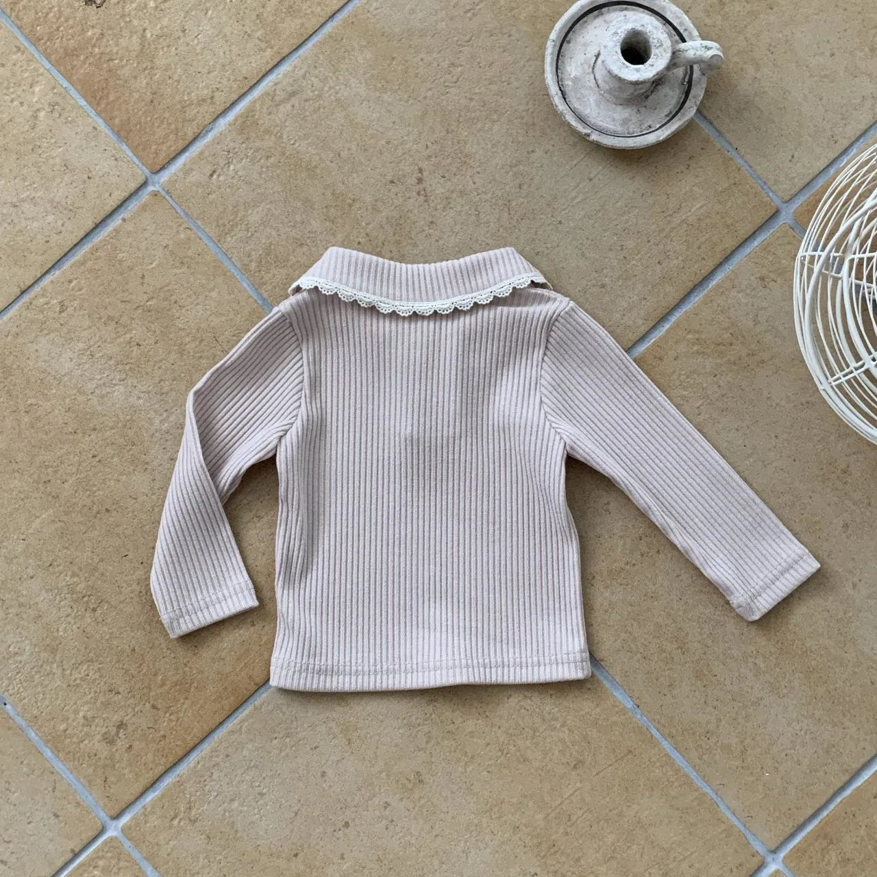 長袖シャツ・ブラウス ベビートップス フリル襟長袖Tシャツカットソー【mh0008026】