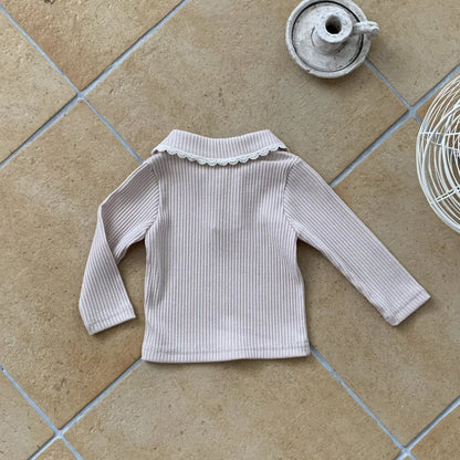 長袖シャツ・ブラウス ベビートップス フリル襟長袖Tシャツカットソー【mh0008026】