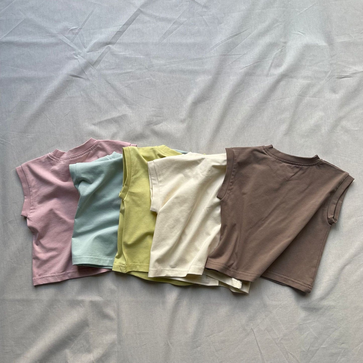 タンクトップ・キャミソール・ノースリーブトップス ベビートップス シンプルベーシックノースリーブタンクTシャツ【mh0009174】