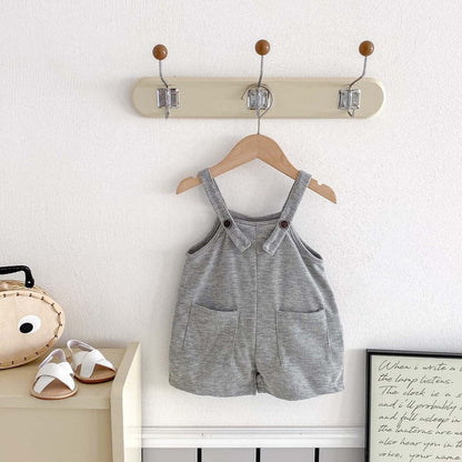 半袖セットアップ ルーズサスペンダーパンツサロペット/ヘンリーネック半袖Tシャツ【mh0009770】