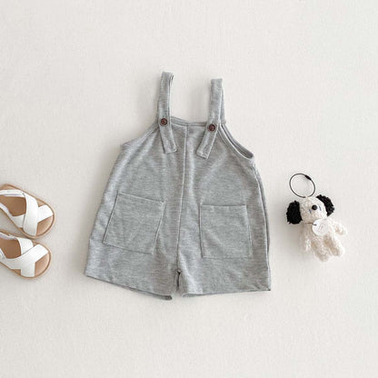 半袖セットアップ ルーズサスペンダーパンツサロペット/ヘンリーネック半袖Tシャツ【mh0009770】