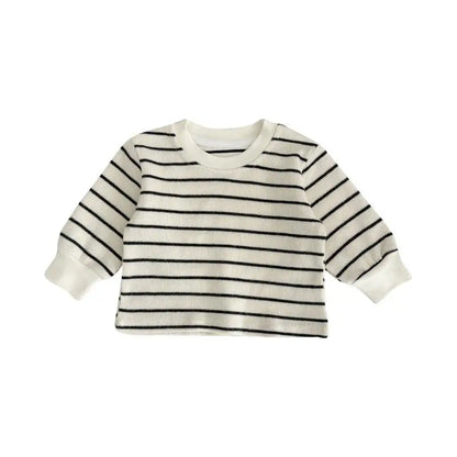 長袖セットアップ T shirts / 6M  66CM ベビートップス/ジャンプスーツ ボーダー長袖シンプルTシャツ/デニムノースリーブつなぎジャンプスーツ【mh0008605】