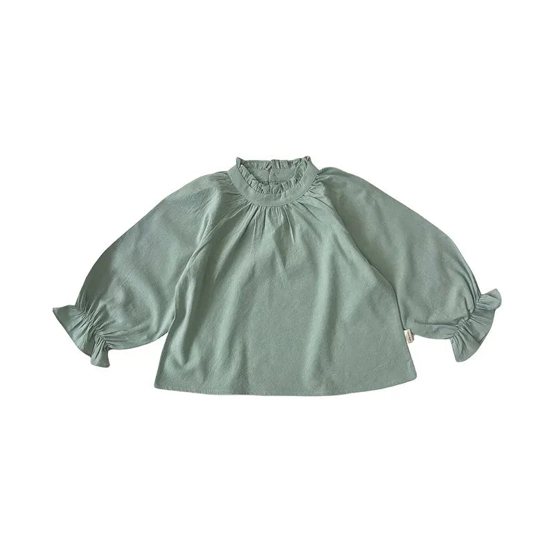 サロペットパンツ・サスペンダーパンツ tops / 2T  90cm キッズパンツ サスペンダーフリルパンツ ショートサロペット 長袖チュニックブラウス