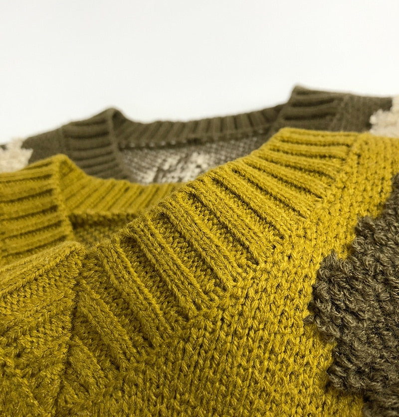 ベスト キッズ ニットベスト レトロ ダイヤチェック Vネック コーヒー イエロー 2カラー ボーイズ 男の子 子供服