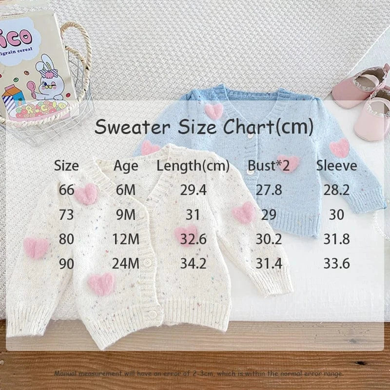 ロンパースセットアップ ベビーカーディガン/ロンパース ニットVネックジャケット/ニットサスペンダーボディスーツ ハート 2カラー【mh0006489】