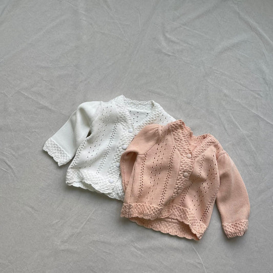 カーディガン・パーカー ベビーカーディガン レースニットVネックニットカーディガンジャケット【mh0009273】