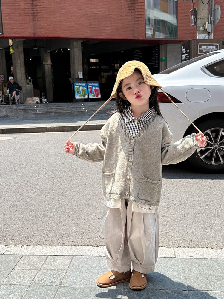 カーディガン・パーカー ニットVネックシンプルカーディガン【mh0011028】