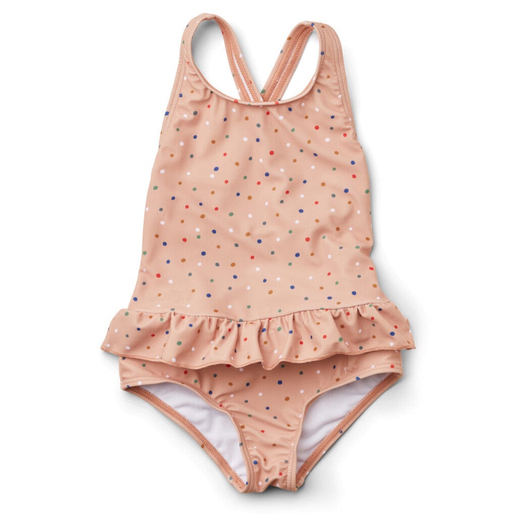 ベビー用水着 Vest swimsuit pink polka dots / 80 ガールズ水着 ノースリーブワンピーススイムウェア ラッシュガード【mh0009342】