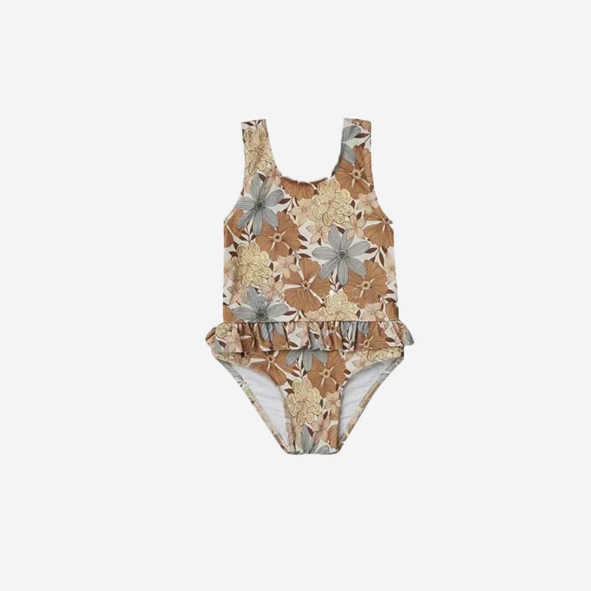 ベビー用水着 Vest swimsuit with tropical flowers / 80 ガールズ水着 ノースリーブワンピーススイムウェア ラッシュガード【mh0009365】