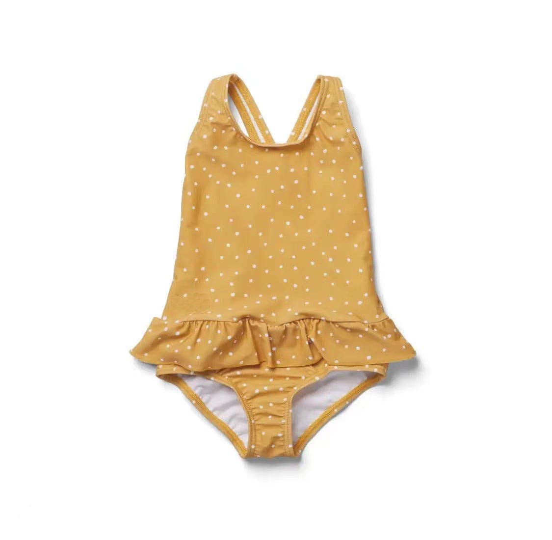 ベビー用水着 Vest swimsuit with yellow polka dots / 80 ガールズ水着 ノースリーブワンピーススイムウェア ラッシュガード【mh0009342】