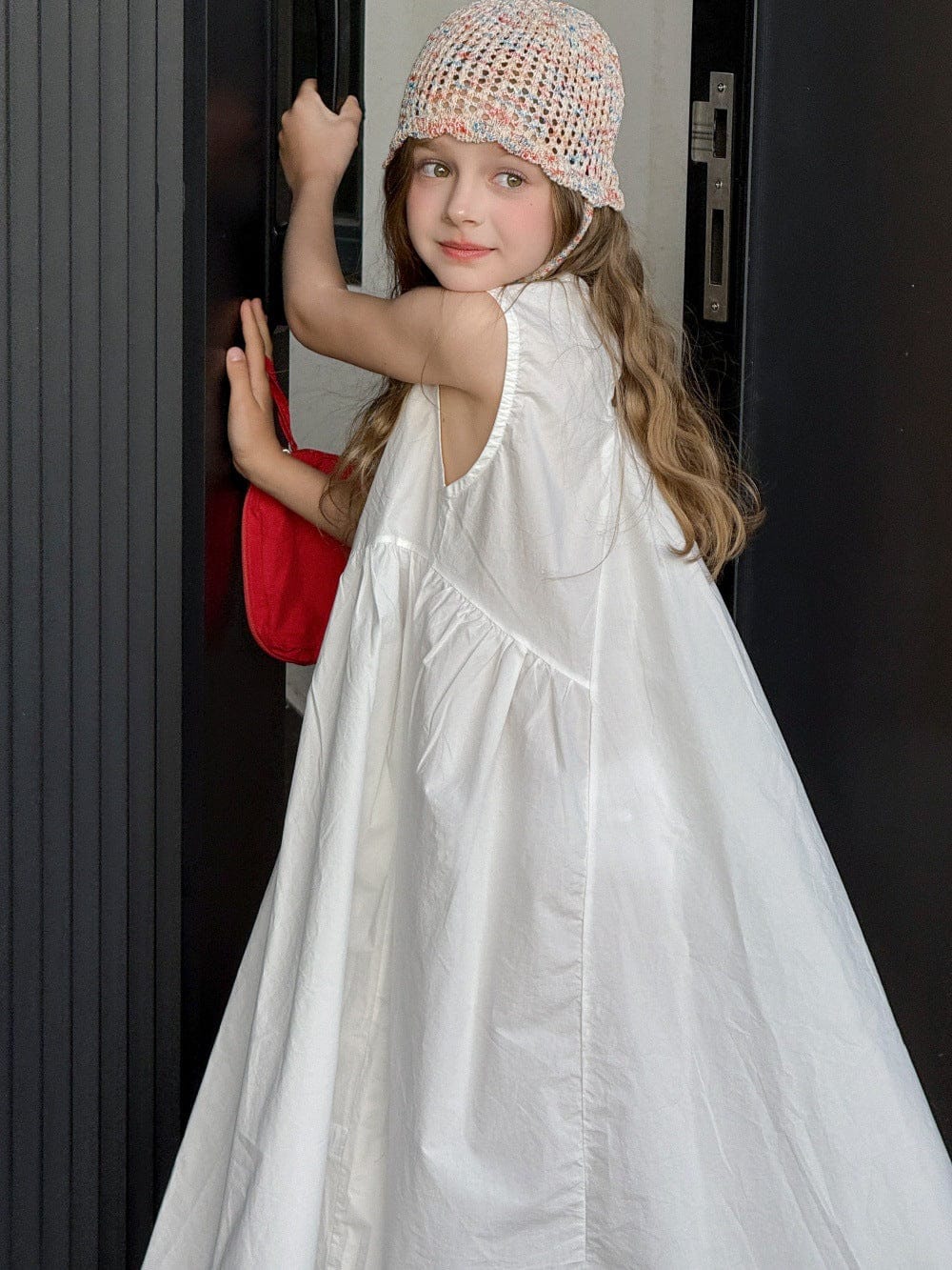 ノースリーブワンピース White / 100cm ビッグシルエットノースリーブワンピース【mh0010388】